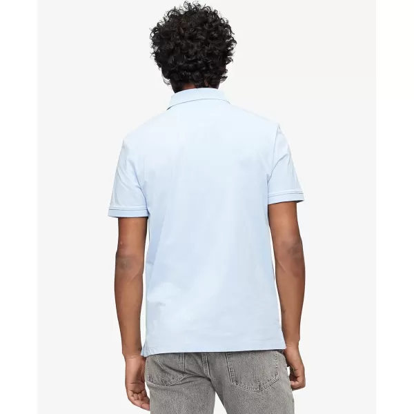 Calvin Klein Mens Smooth Cotton Monogram Logo Polo ShirtSerenity