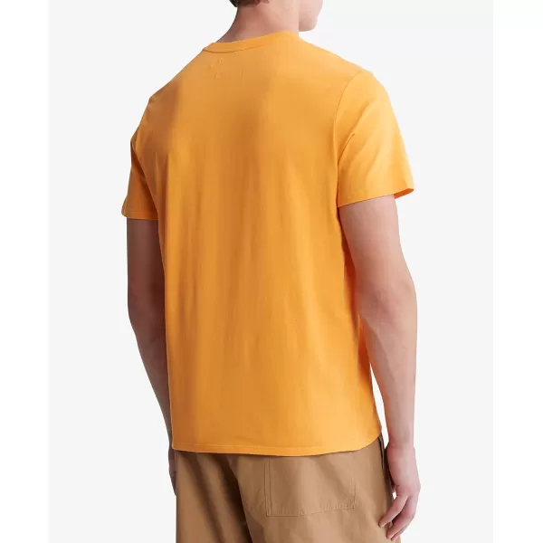 Calvin Klein Mens Smooth Cotton Solid Crewneck TShirtBlazing Orange