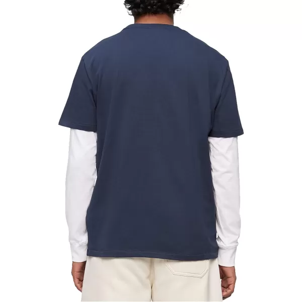 Calvin Klein Mens Smooth Cotton Solid Crewneck TShirtDark Sapphire