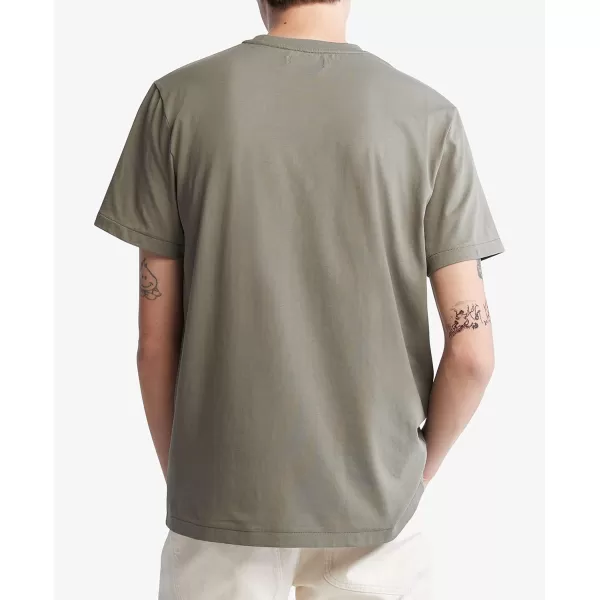 Calvin Klein Mens Smooth Cotton Solid Crewneck TShirtDusty Olive