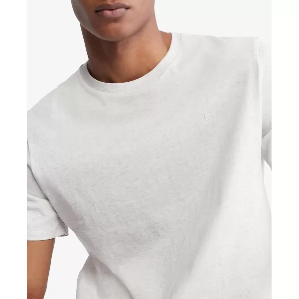 Calvin Klein Mens Smooth Cotton Solid Crewneck TShirtLight Grey Heather