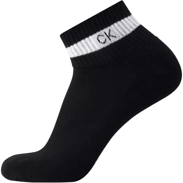 Calvin Klein Mens Socks  Athletic Cushioned High Quarter Cut Socks 6 PackBlack Assorted
