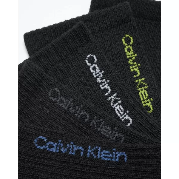 Calvin Klein Mens Socks  Athletic Cushioned High Quarter Cut Socks 6 PackBlack Multi