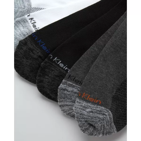 Calvin Klein Mens Socks  Athletic Cushioned High Quarter Cut Socks 6 PackHeather Grey Assorted