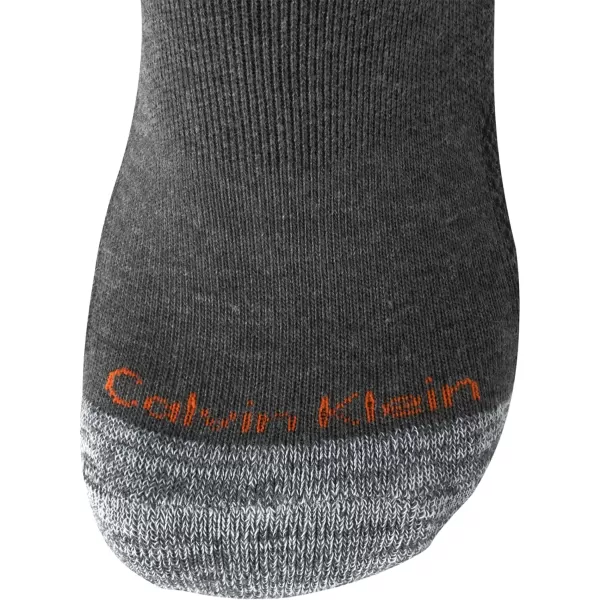 Calvin Klein Mens Socks  Athletic Cushioned High Quarter Cut Socks 6 PackHeather Grey Assorted