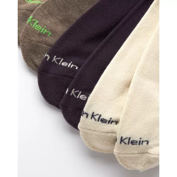 Calvin Klein Mens Socks  Athletic Cushioned High Quarter Cut Socks 6 PackKhaki Assorted