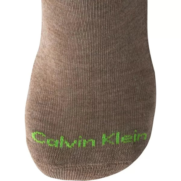 Calvin Klein Mens Socks  Athletic Cushioned High Quarter Cut Socks 6 PackKhaki Assorted