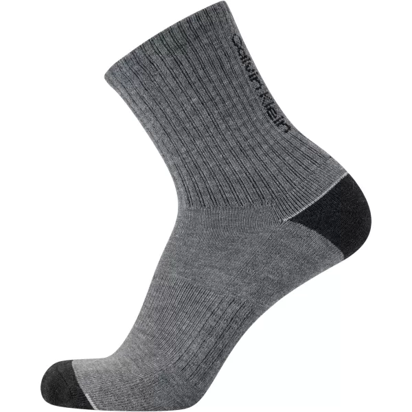 Calvin Klein Mens Socks  Athletic Cushioned High Quarter Cut Socks 6 PackWhite Multi