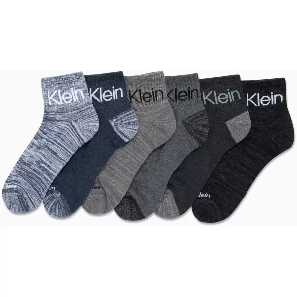 Calvin Klein Mens Socks  Athletic Cushioned Quarter Cut Ankle Socks 12 PackAssorted