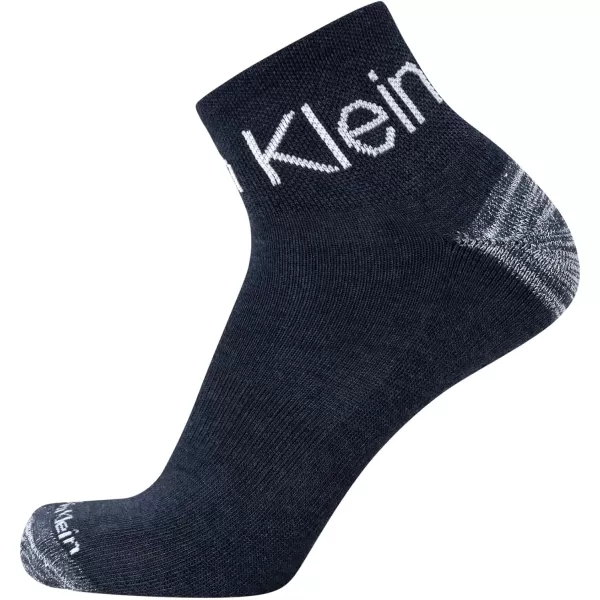 Calvin Klein Mens Socks  Athletic Cushioned Quarter Cut Ankle Socks 12 PackAssorted