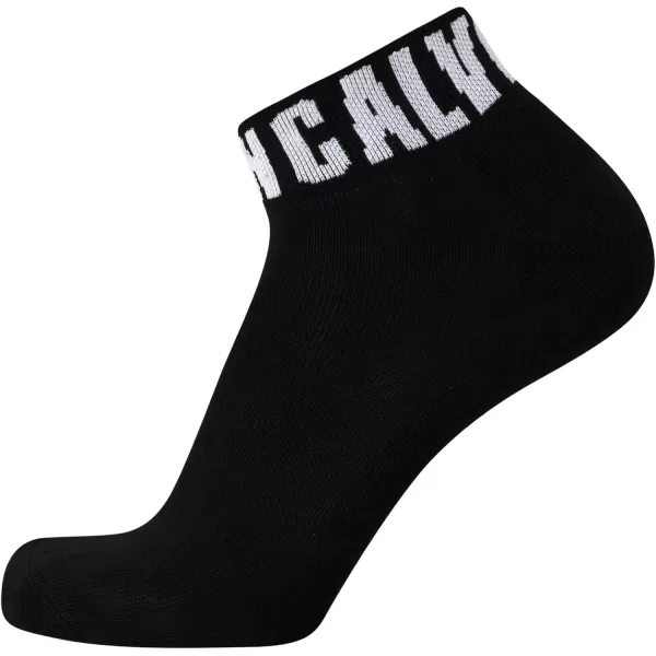 Calvin Klein Mens Socks  Athletic Cushioned Quarter Cut Ankle Socks 12 PackBlack Logo