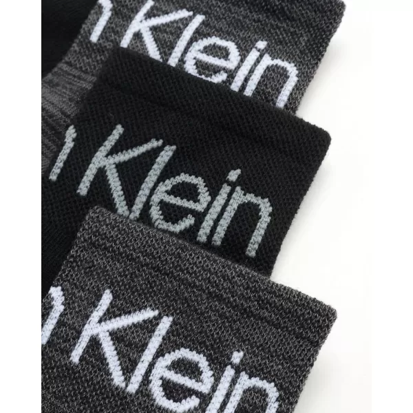 Calvin Klein Mens Socks  Athletic Cushioned Quarter Cut Ankle Socks 12 PackBlackGrey Multi