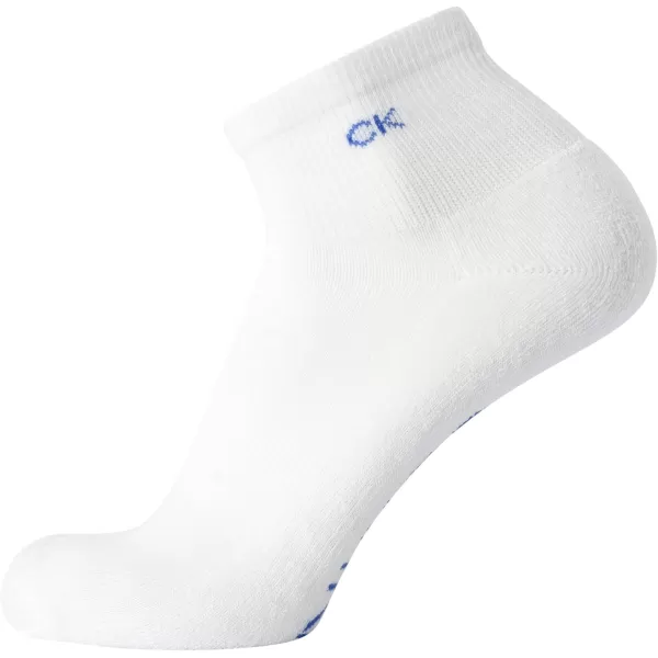 Calvin Klein Mens Socks  Athletic Cushioned Quarter Cut Ankle Socks 12 PackBlackWhite