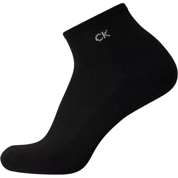 Calvin Klein Mens Socks  Athletic Cushioned Quarter Cut Ankle Socks 12 PackBlackWhiteGrey