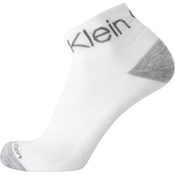 Calvin Klein Mens Socks  Athletic Cushioned Quarter Cut Ankle Socks 12 PackWhite Assorted