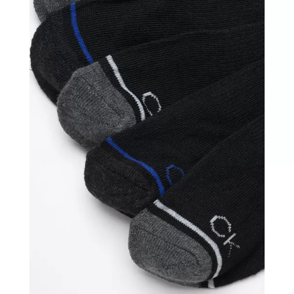 Calvin Klein Mens Socks  Athletic Cushioned Quarter Cut Socks 6 PackBlack Assorted