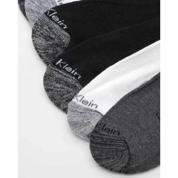 Calvin Klein Mens Socks  Athletic Cushioned Quarter Cut Socks 6 PackBlackWhiteGrey