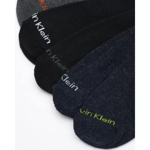 Calvin Klein Mens Socks  Athletic Cushioned Quarter Cut Socks 6 PackDark Denim Assorted