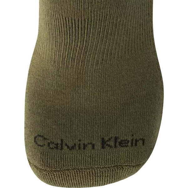 Calvin Klein Mens Socks  Athletic Cushioned Quarter Cut Socks 6 PackKalamata Assorted