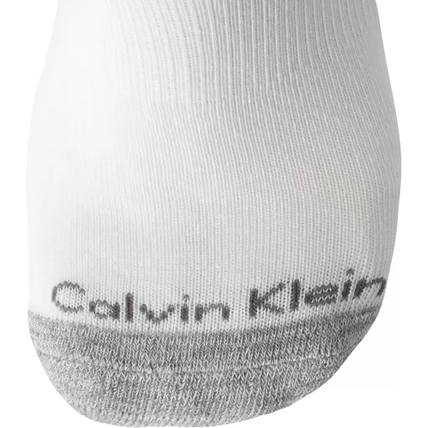 Calvin Klein Mens Socks  Athletic Cushioned Quarter Cut Socks 6 PackWhite Assorted