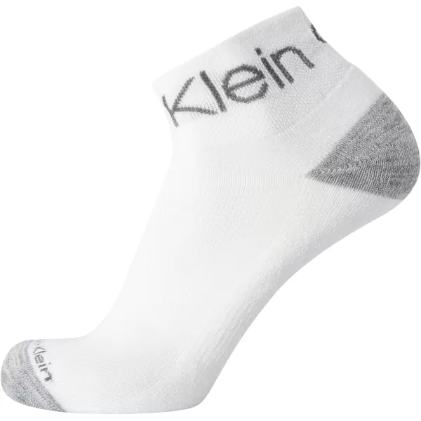 Calvin Klein Mens Socks  Athletic Cushioned Quarter Cut Socks 6 PackWhite Assorted