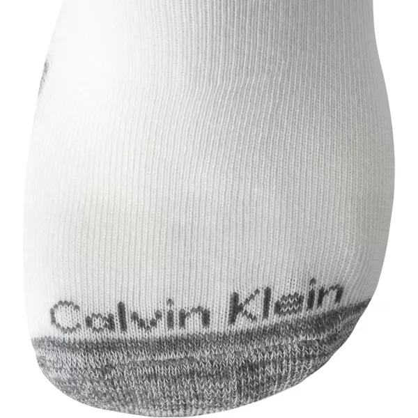 Calvin Klein Mens Socks  Athletic Cushioned Quarter Cut Socks 6 PackWhiteGrey