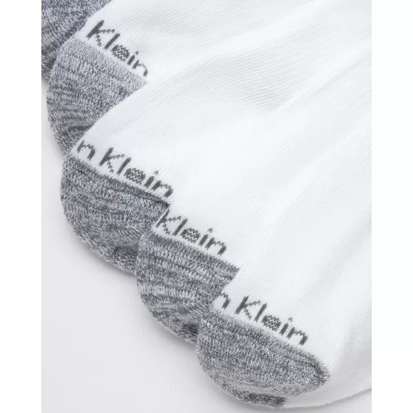 Calvin Klein Mens Socks  Athletic Cushioned Quarter Cut Socks 6 PackWhiteGrey