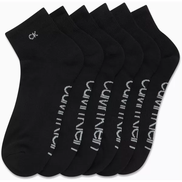 Calvin Klein Mens Socks  Cushioned Above Ankle Athletic MiniCrew Socks 6 PackBlack