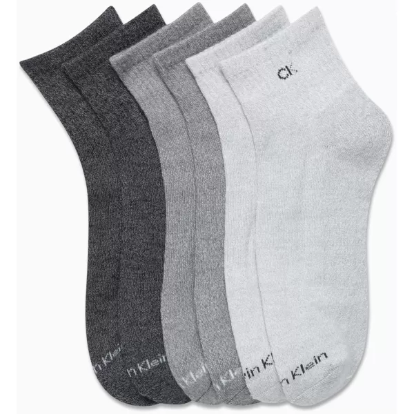 Calvin Klein Mens Socks  Cushioned Above Ankle Athletic MiniCrew Socks 6 PackGrey