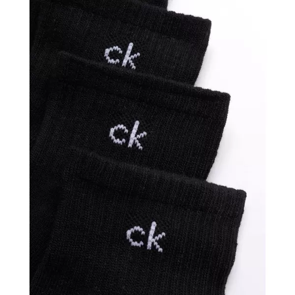 Calvin Klein Mens Socks  Cushioned Above Ankle Athletic MiniCrew Socks 6 PackSolid Black