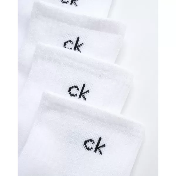 Calvin Klein Mens Socks  Cushioned Above Ankle Athletic MiniCrew Socks 6 PackWhite