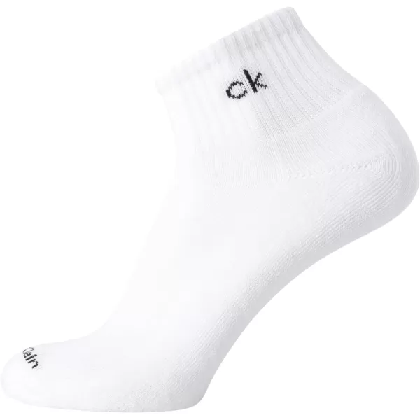 Calvin Klein Mens Socks  Cushioned Above Ankle Athletic MiniCrew Socks 6 PackWhite