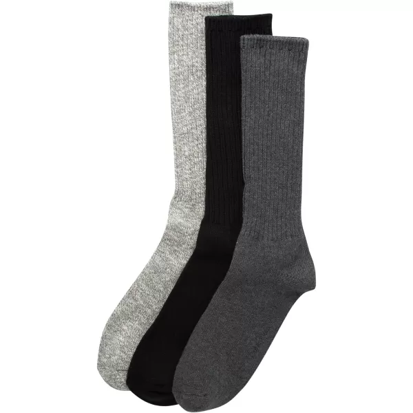 Calvin Klein Mens Socks  Lightweight Cotton Blend Crew Socks 3 PackCharcoalBlackOxford