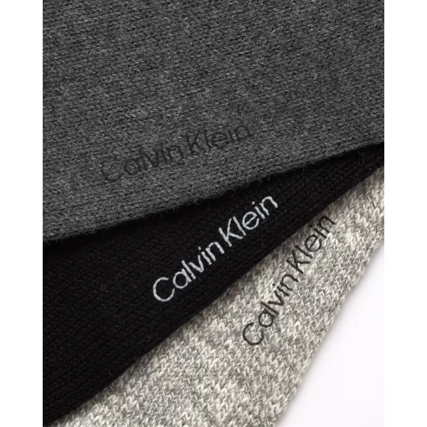 Calvin Klein Mens Socks  Lightweight Cotton Blend Crew Socks 3 PackCharcoalBlackOxford