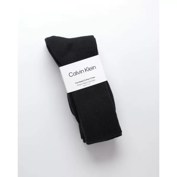 Calvin Klein Mens Socks  Lightweight Cotton Blend Crew Socks 3 PackNavy