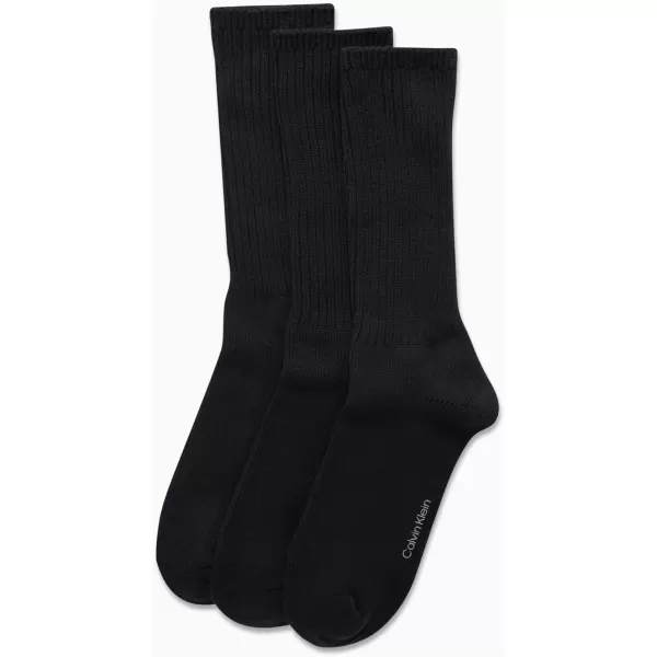 Calvin Klein Mens Socks  Lightweight Cotton Blend Crew Socks 3 PackNavy