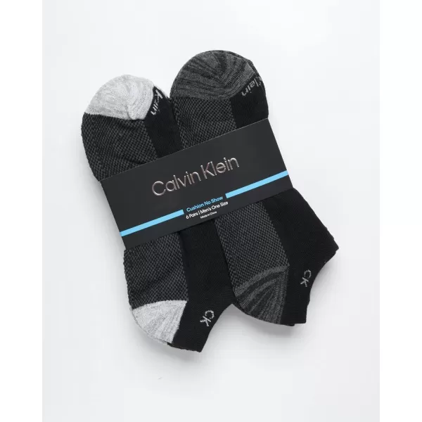 Calvin Klein Mens Socks  Lightweight No Show Ankle Socks 6 PackBlack