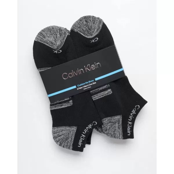 Calvin Klein Mens Socks  Lightweight No Show Ankle Socks 6 PackBlack Assorted