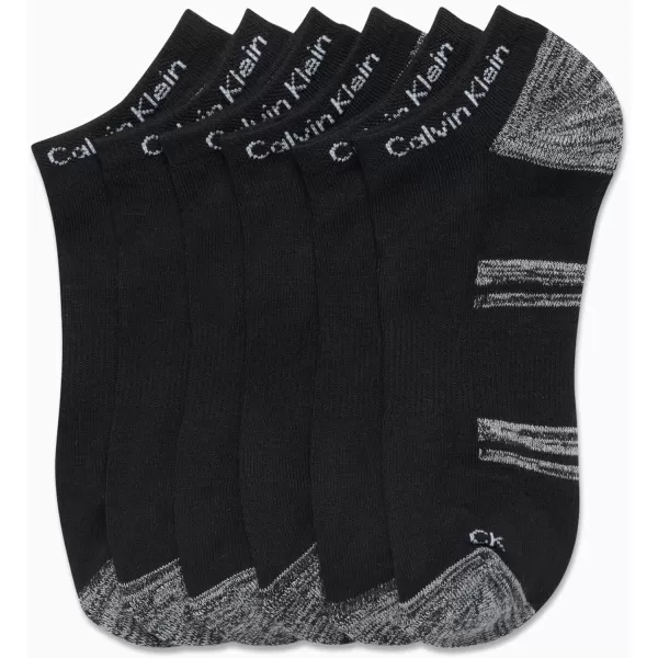 Calvin Klein Mens Socks  Lightweight No Show Ankle Socks 6 PackBlack Assorted