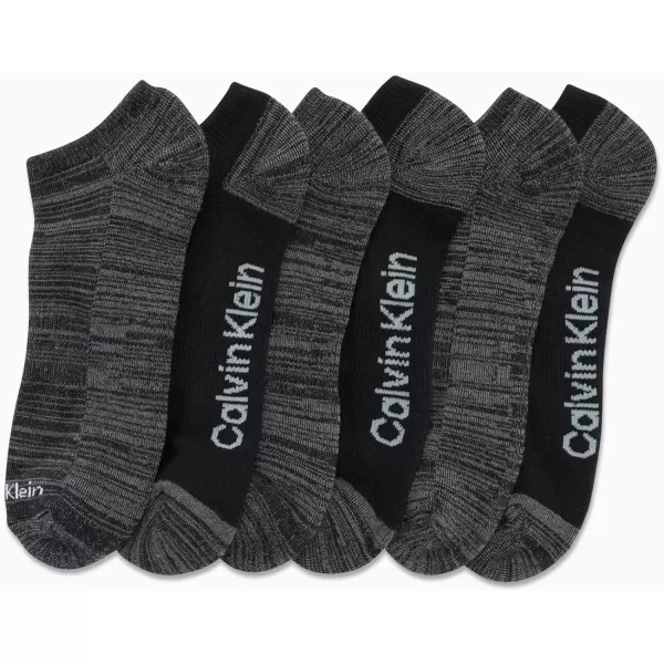 Calvin Klein Mens Socks  Lightweight No Show Ankle Socks 6 PackGrey Stripes