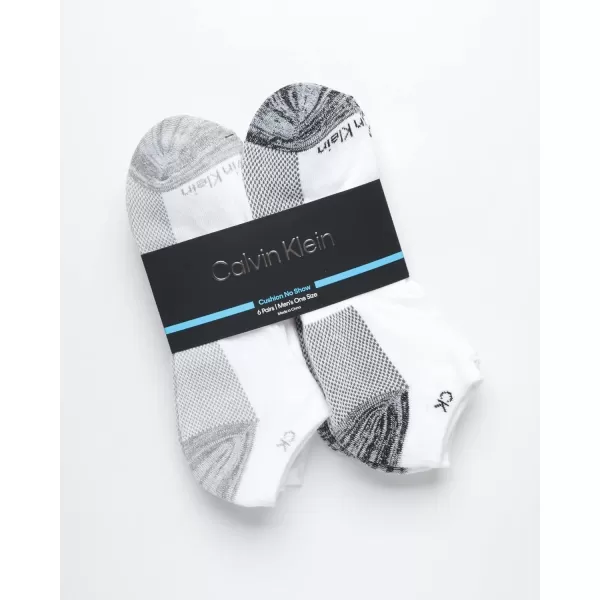 Calvin Klein Mens Socks  Lightweight No Show Ankle Socks 6 PackWhite