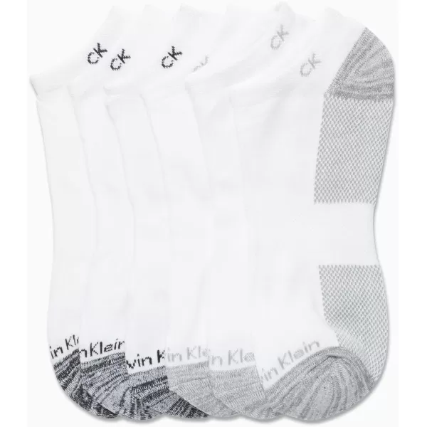 Calvin Klein Mens Socks  Lightweight No Show Ankle Socks 6 PackWhite