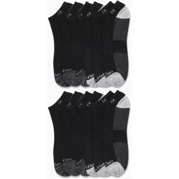 Calvin Klein Mens Socks  Lightweight No Show Socks 12 PackBlack