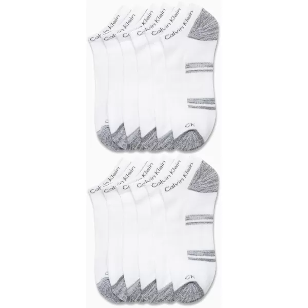 Calvin Klein Mens Socks  Lightweight No Show Socks 12 PackWhite Assorted