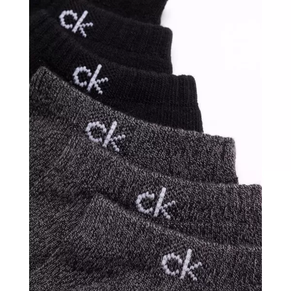 Calvin Klein Mens Socks  Low Cut Ankle Socks 12 PackBlackGrey Solid