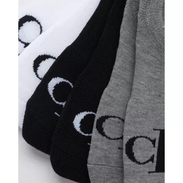 Calvin Klein Mens Socks  Low Cut Ankle Socks 12 PackGreyWhiteBlack