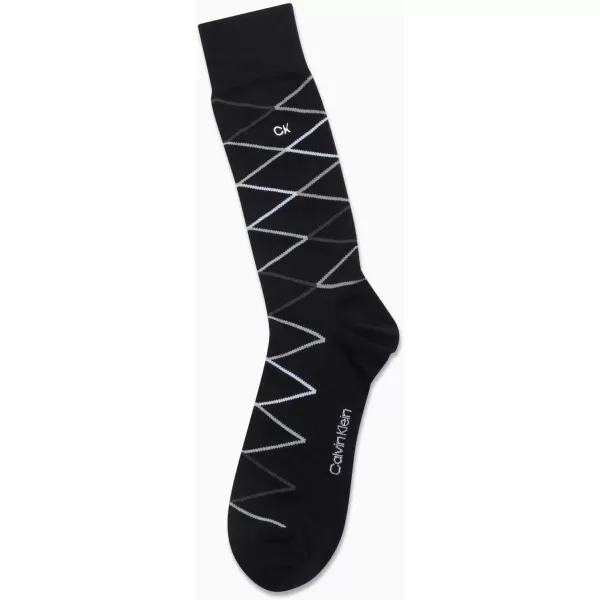 Calvin Klein Mens Socks  Luxury Cotton Blend Dress Socks 1 PairBlack Diamond