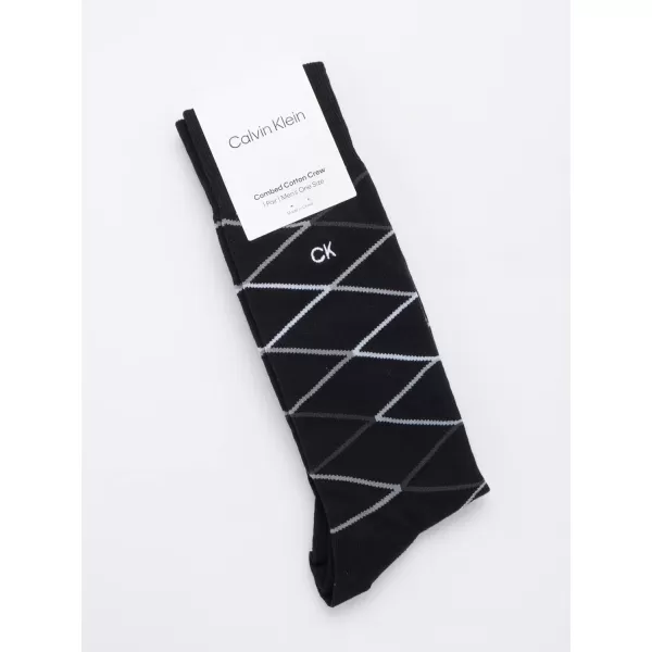 Calvin Klein Mens Socks  Luxury Cotton Blend Dress Socks 1 PairBlack Diamond