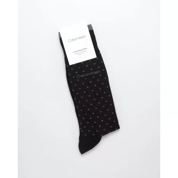 Calvin Klein Mens Socks  Luxury Cotton Blend Dress Socks 1 PairBlack Dot