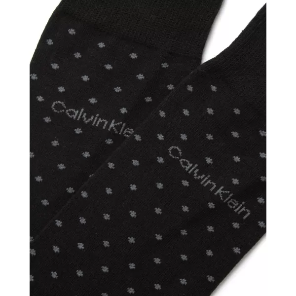 Calvin Klein Mens Socks  Luxury Cotton Blend Dress Socks 1 PairBlack Dot